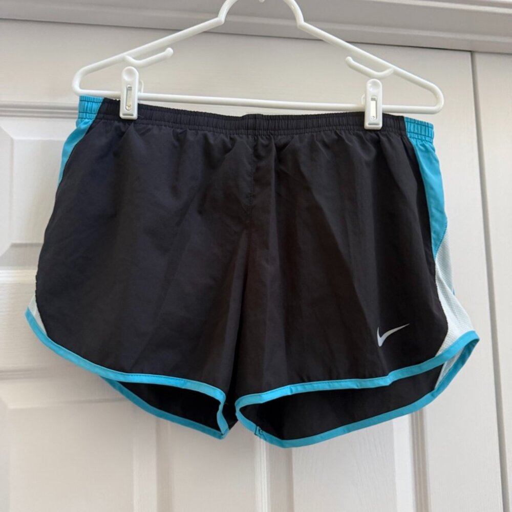 Women's Nike Dri Fit Running Shorts Light Blue and Black Size Large